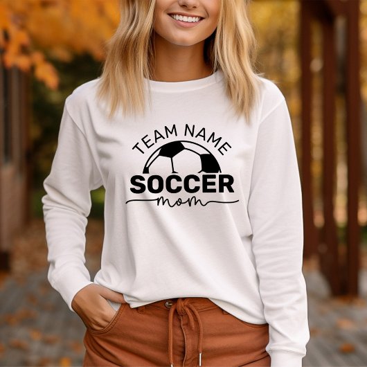 Voetbalmoeder Custom Team Wit Lange Mouwen Tri-Blend Shirt