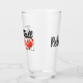 Voetbalmoeder en naam glas (Links)