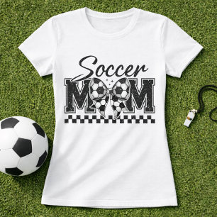 Voetbalmoeder Geruite Strik T-shirt