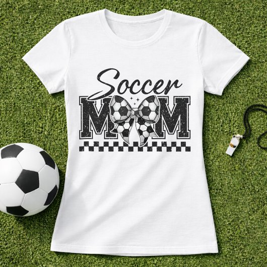 Voetbalmoeder Geruite Strik T-shirt
