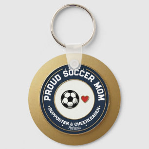 Voetbalmoeder Goud Trots Supporter Met Naam Sleutelhanger