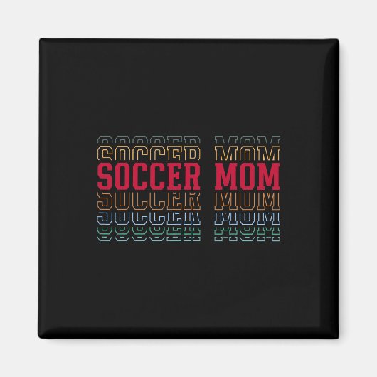 Voetbalmoeder Grappige Gelaagde Tekst Moeder Mama  Magneet (Voorkant)