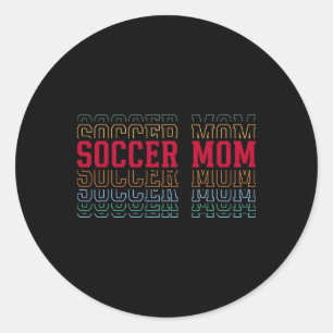 Voetbalmoeder Grappige Gelaagde Tekst Moeder Mama Ronde Sticker