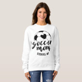 Voetbalmoeder Hart Bal Gepersonaliseerd Cadeau voo Trui (Voorkant volledig)