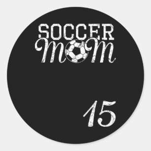 Voetbalmoeder Jersey Nummer 15 Favoriete Speler #1 Ronde Sticker