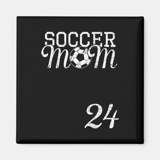 Voetbalmoeder Jersey Nummer 24 Favoriete Speler #2 Magneet (Voorkant)