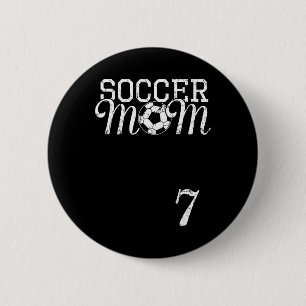 Voetbalmoeder Jersey Nummer 7 Favoriete Speler #7 Ronde Button 5,7 Cm