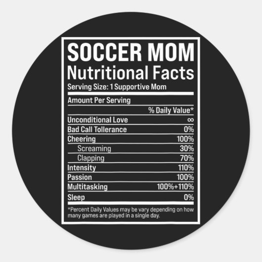 Voetbalmoeder Lam Mama Voedingsfeiten Grappige Moe Ronde Sticker (Voorkant)