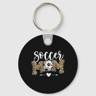 Voetbalmoeder Luipaard Grappig Voetbalmoeder Shirt Sleutelhanger
