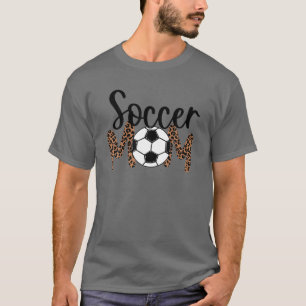 Voetbalmoeder Luipaard Grappige Voetbalmoeder Moed T-shirt