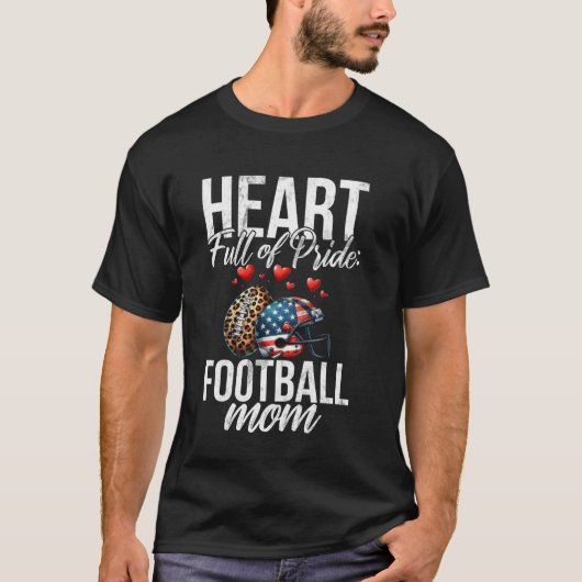 Voetbalmoeder met hart vol trots t-shirt (Voorkant)