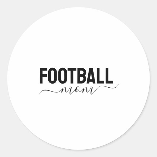 Voetbalmoeder modern script ronde sticker (Voorkant)