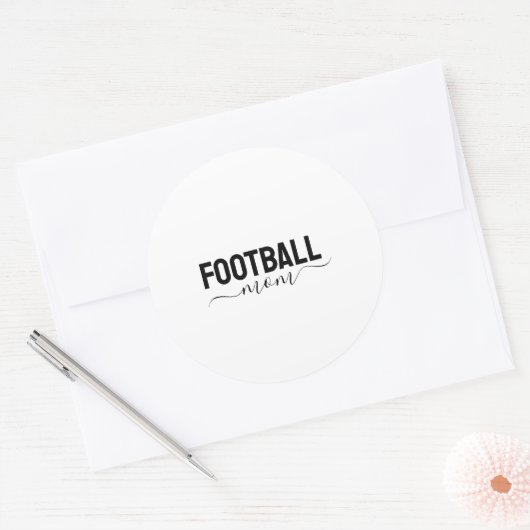 Voetbalmoeder modern script ronde sticker (Envelop)