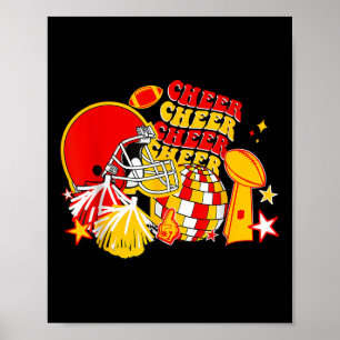 Voetbalmoeder op speeldag Vrouwen Meisjes Cheer Fu Poster