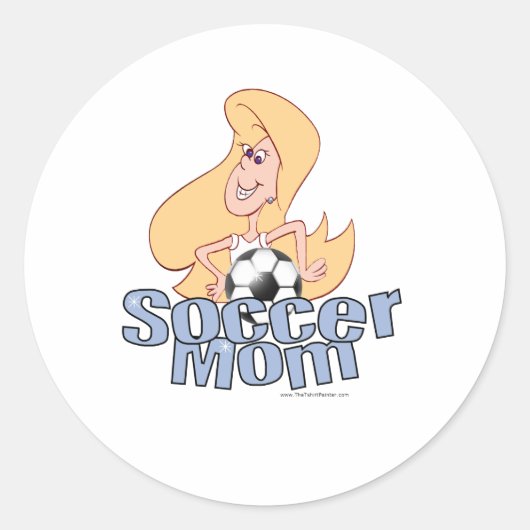 Voetbalmoeder Ronde Sticker (Voorkant)