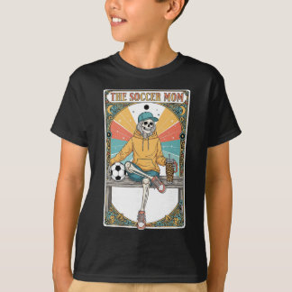 Voetbalmoeder Tarotkaart Skelet Koffie Byll Zijlij T-shirt
