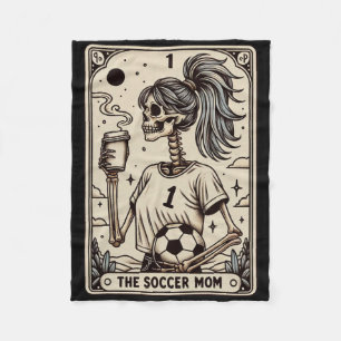 Voetbalmoeder Tarotkaart, Vintage Halloween Voetba Fleece Deken