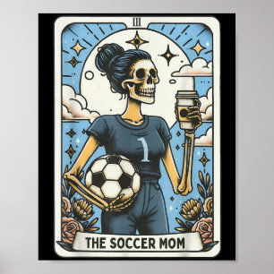 Voetbalmoeder Tarotkaart Vintage Halloween Voetbal Poster