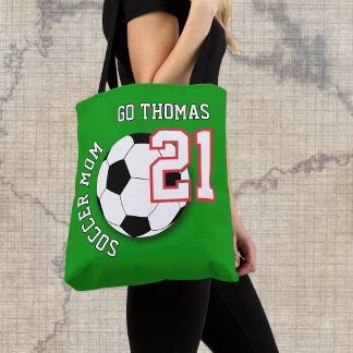 Voetbalmoeder Tas, Naam, Voetbalfan, Sport Tote Bag