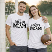 Voetbalmoeder Varsity-stijl met bal T-shirt