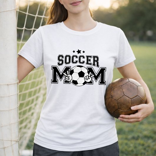 Voetbalmoeder Varsity-stijl met bal T-shirt