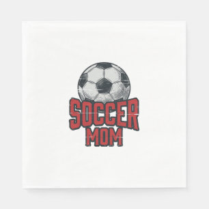 Voetbalmoeder Vintage Versleten Sportshirt Ontwerp Servet