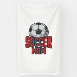 Voetbalmoeder Vintage Versleten Sportshirt Ontwerp Spandoek