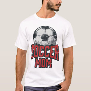 Voetbalmoeder Vintage Versleten Sportshirt Ontwerp T-shirt