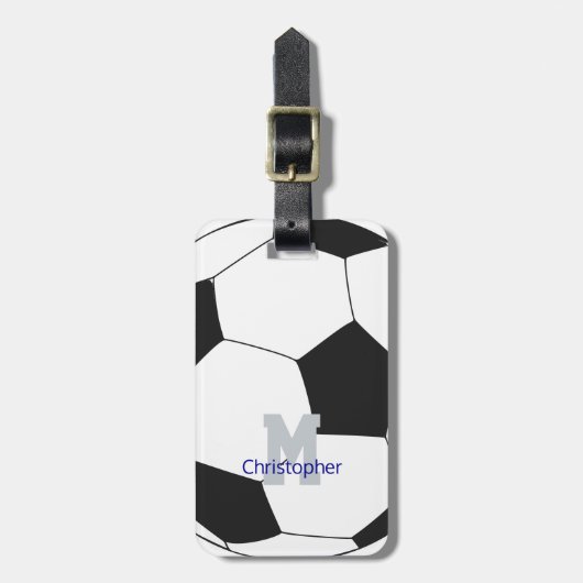 Voetbalnaam en Bagagelabel van Monogram (Voorkant verticaal)