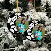 Voetbalnaam Jersey Nummer Foto Keepsake Keramisch Ornament