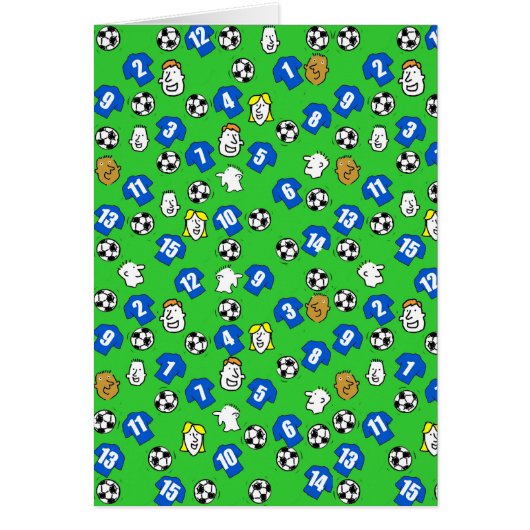 Voetbalontwerp met blauwe shirts (Voorkant)