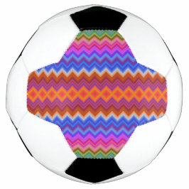 Voetbalontwerp met een kleurrijk zigzagpatroon voetbal