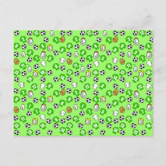 Voetbalontwerp met groene shirts briefkaart (Voorkant)