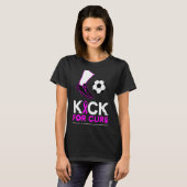 Voetbalontwerp voor borstkanker Kick For Cure T-shirt (Voorkant volledig)