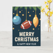 Voetbalornament kerstkaart kaart (Gele Bloem)