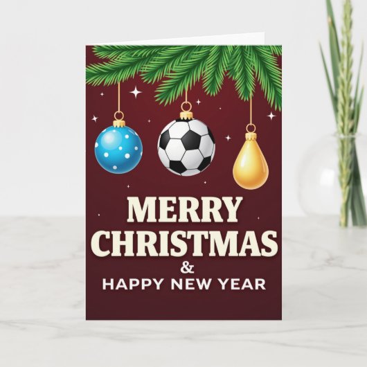 Voetbalornament Kerstkaart Kaart (Voorkant)
