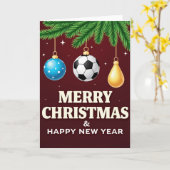 Voetbalornament Kerstkaart Kaart (Gele Bloem)