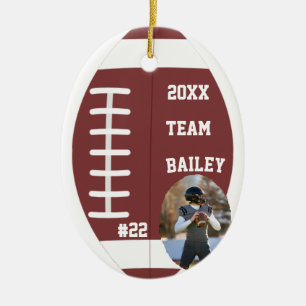 Voetbalornament Sportsteam Jongens Atletiek Rugby Keramisch Ornament