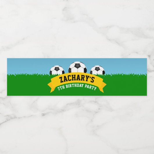 Voetbalpartij Waterfles Etiket (Enkel label)