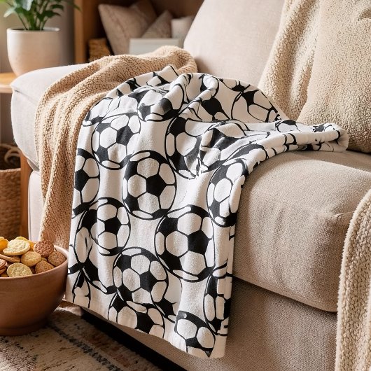 voetbalpatroon fleece deken
