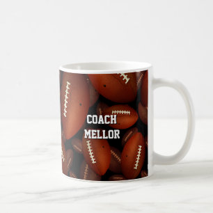 voetbalpatroon gepersonaliseerd team coach koffiemok