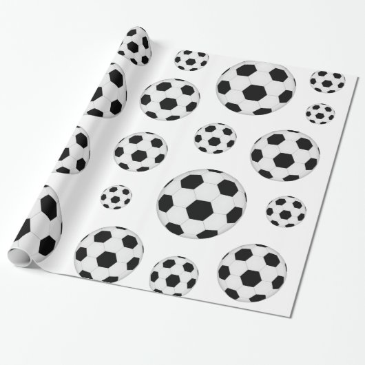 Voetbalpatroon inpakpapier (Uitgerold)