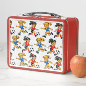 Voetbalpatroon metalen lunchbox (In situ)