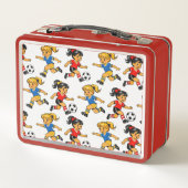 Voetbalpatroon metalen lunchbox (Achterkant)