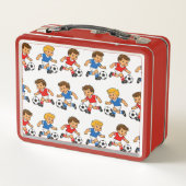 Voetbalpatroon metalen lunchbox (Achterkant)