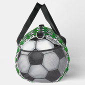 Voetbalpatroon op groen plunjezak (Rechts)
