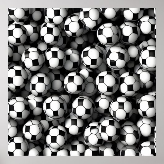 Voetbalpatroon Poster (Voorkant)