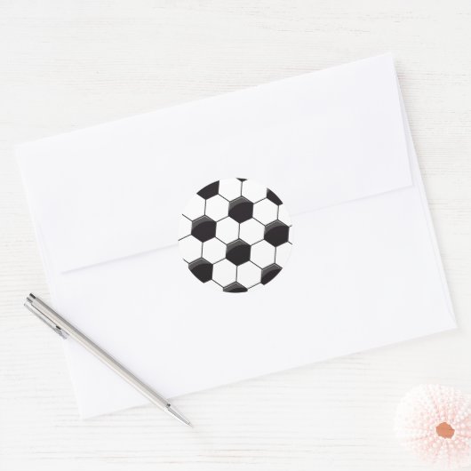 Voetbalpatroon Ronde Sticker (Envelop)