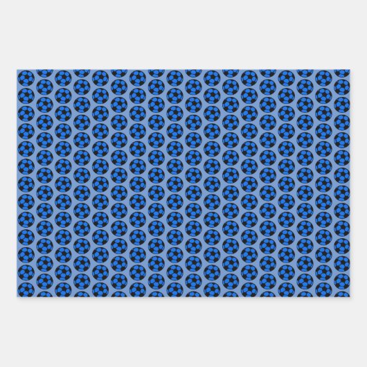 Voetbalpatroon - rood blauw groen inpakpapier vel (Voorkant)