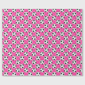 Voetbalpatroon Roze Cadeaupapier (Vlak)